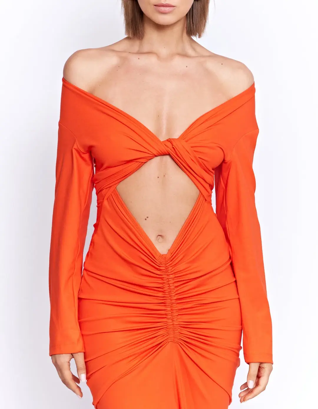 Pfeiffer Fontaine Midi Dress Crimson Orange Size M / AU 10 for rent on The Volte - main image