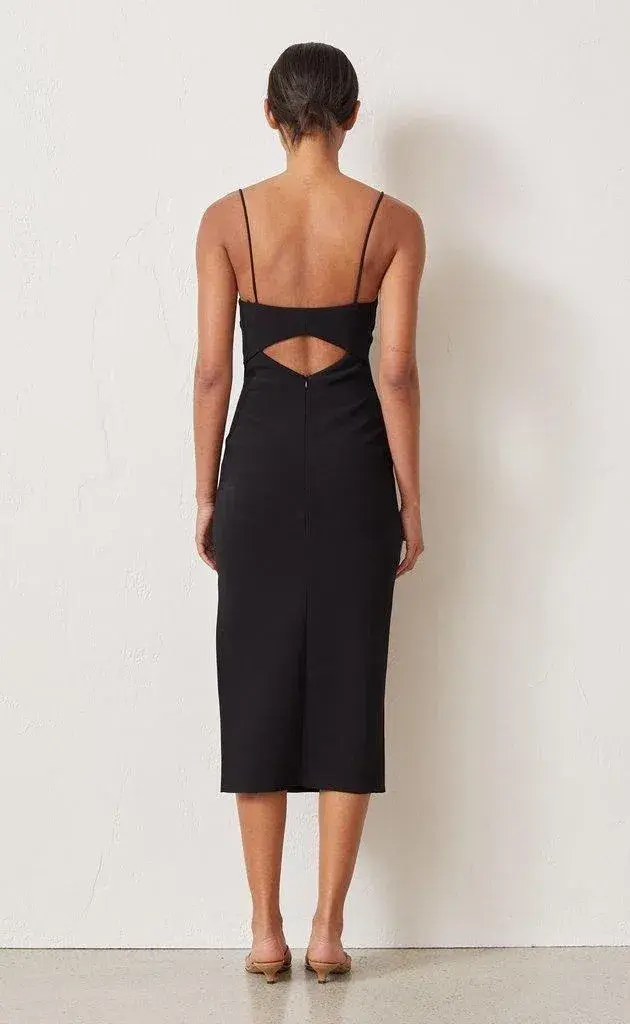 Bec & Bridge Be Mine Cut Out Midi Dress Black Size AU 6 - Image 2