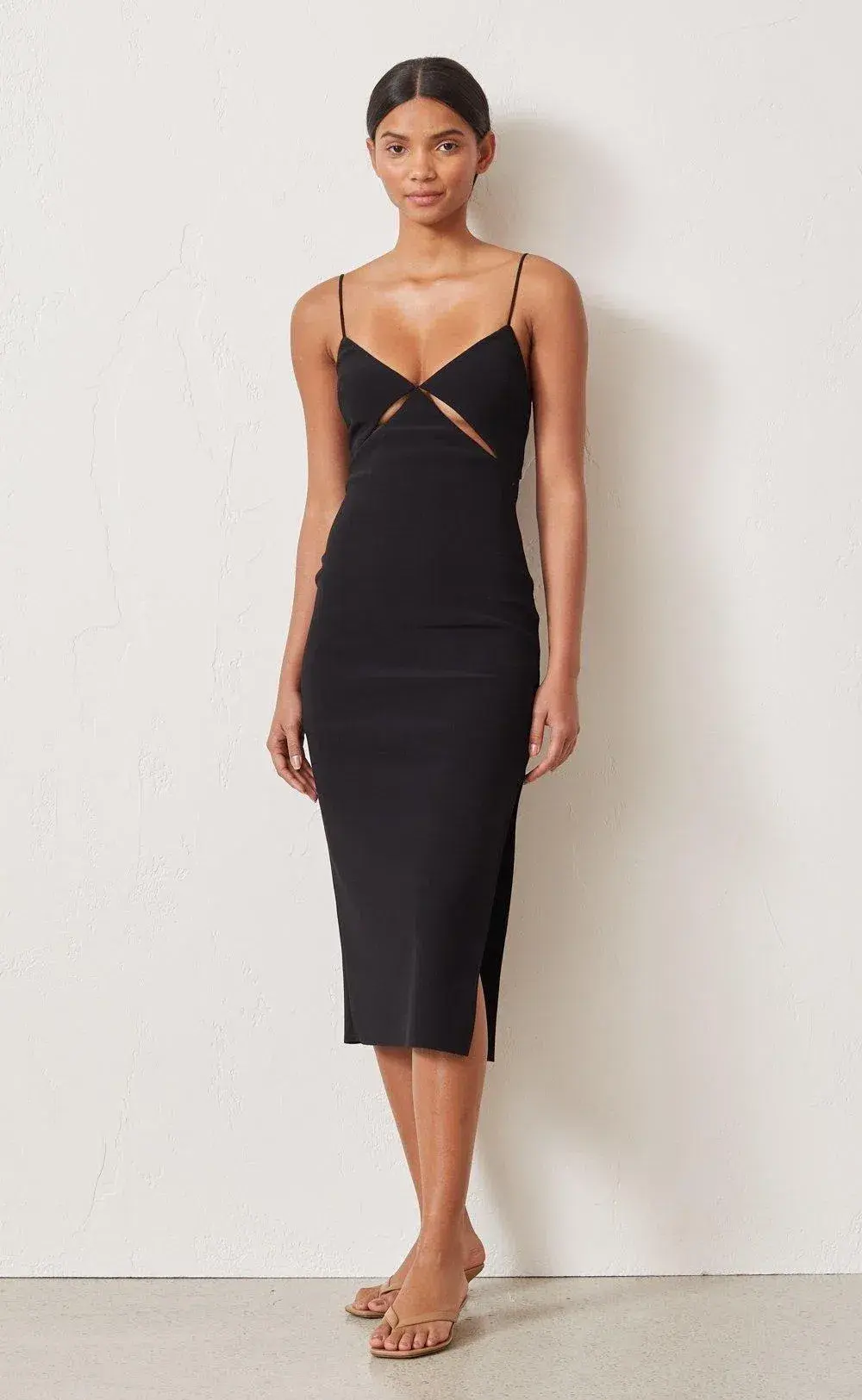 Bec & Bridge Be Mine Cut Out Midi Dress Black Size AU 6 - Image 3