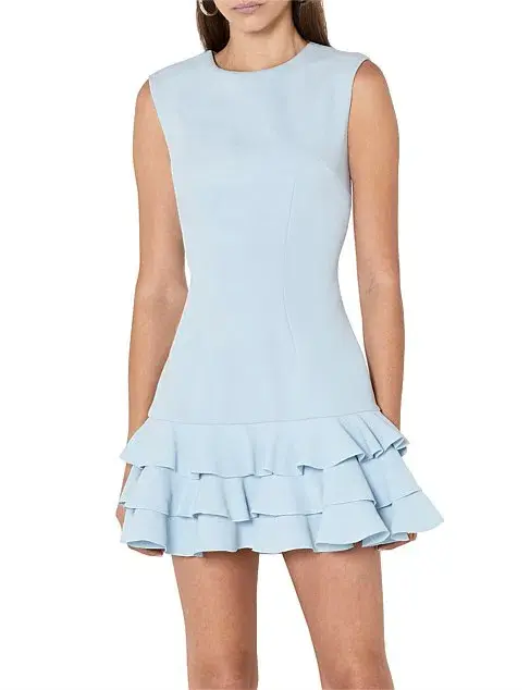 By Johnny Ice Gather Frill Mini Dress Blue Size 8  - Image 1