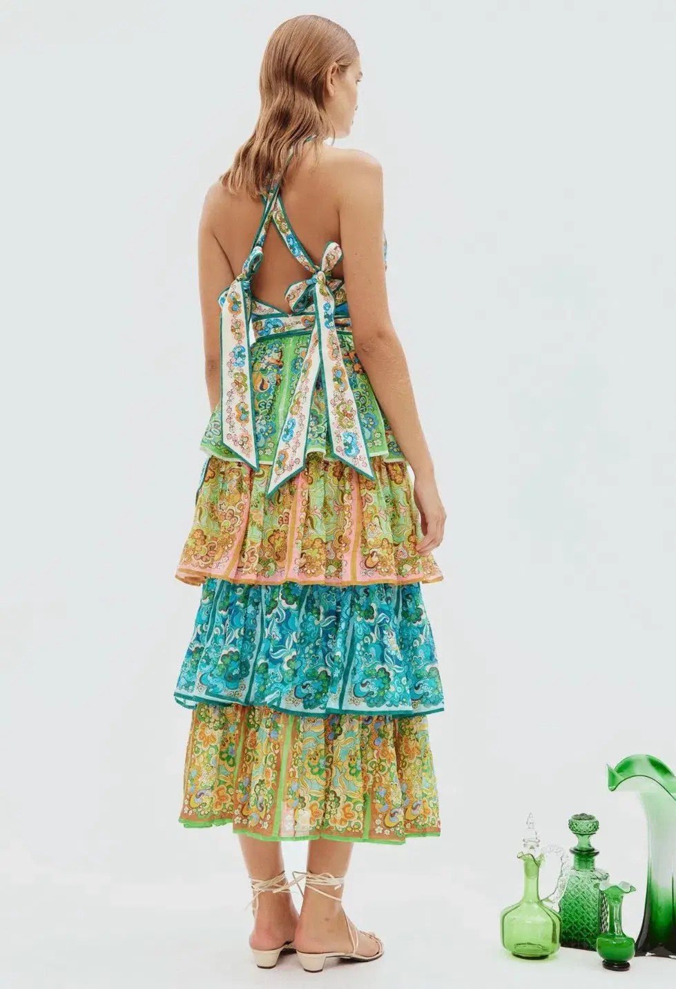 Alemais Dreamer Halter Tier Dress in Multi Size 10 - Image 3