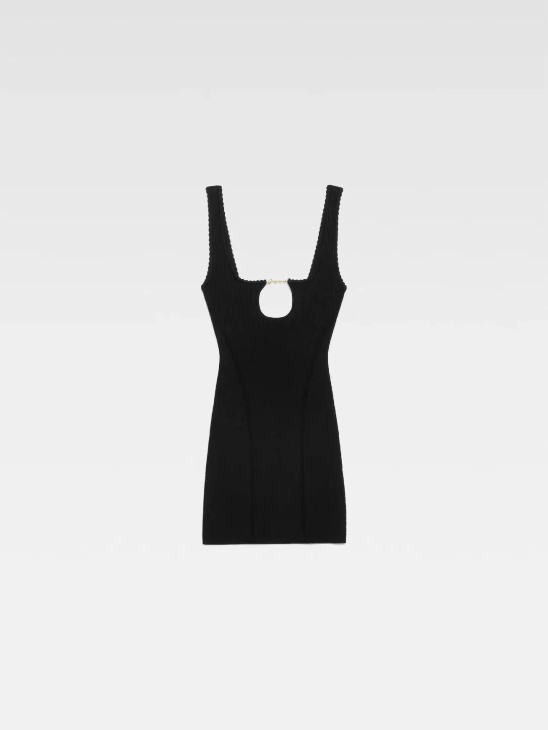 Jacquemus La Mini Robe Sierra Scalloped Mini Dress Black Size 38 / AU 12 for rent on The Volte - main image