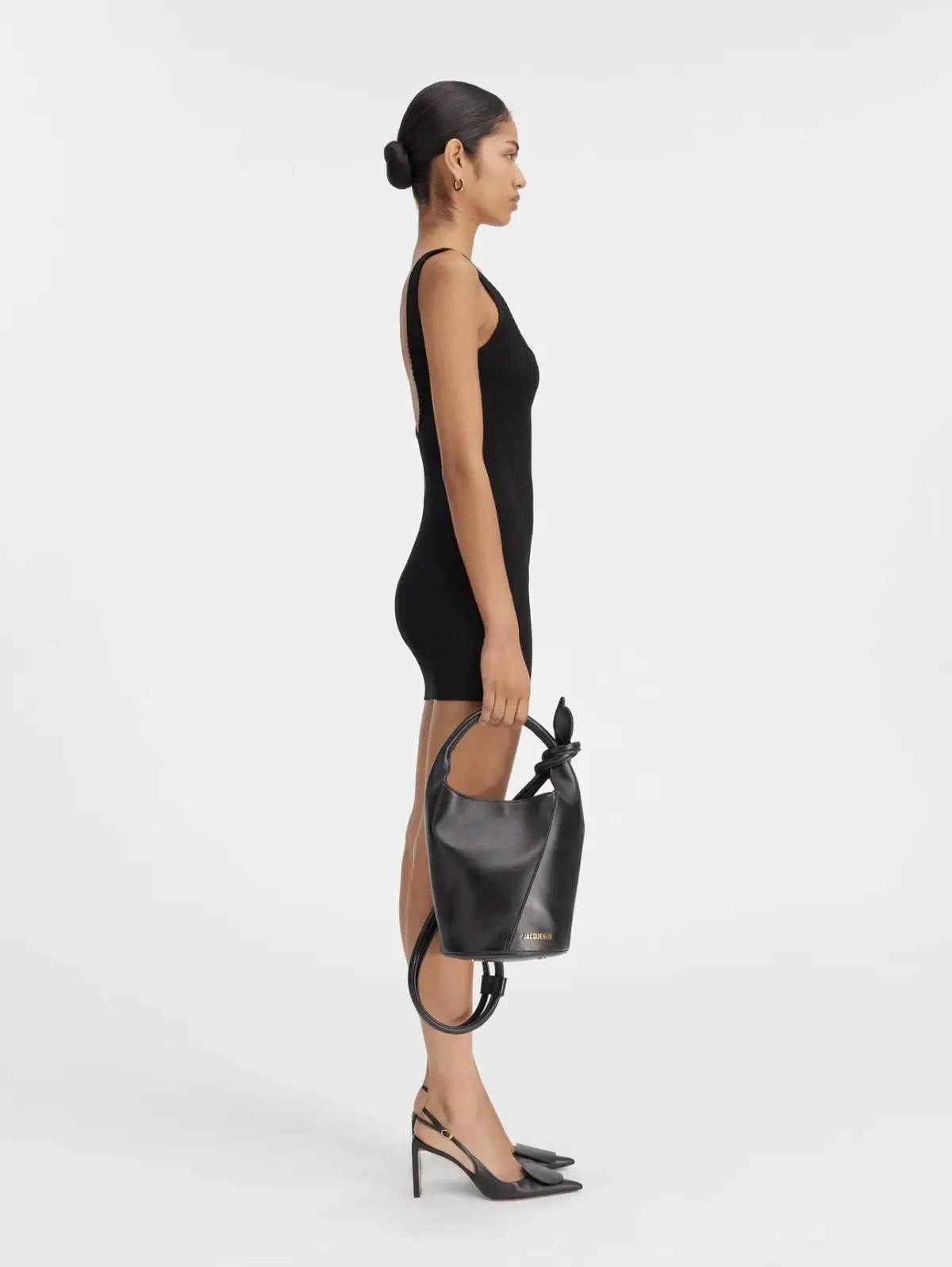 Jacquemus La Mini Robe Sierra Scalloped Mini Dress Black Size 38 / AU 12 - Image 2
