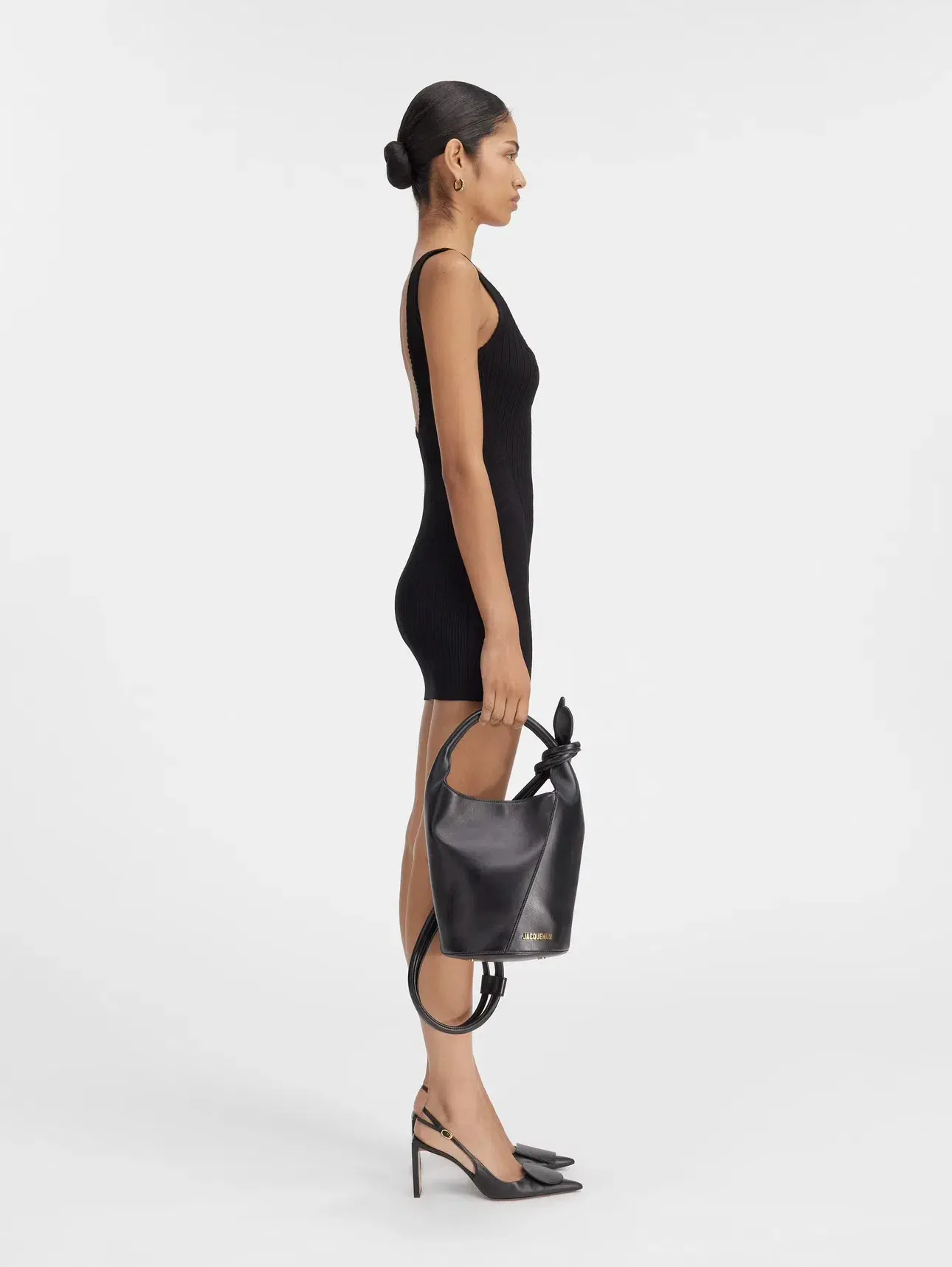 Jacquemus La Mini Robe Sierra Scalloped Mini Dress Black Size 38 / AU 12 - Image 2