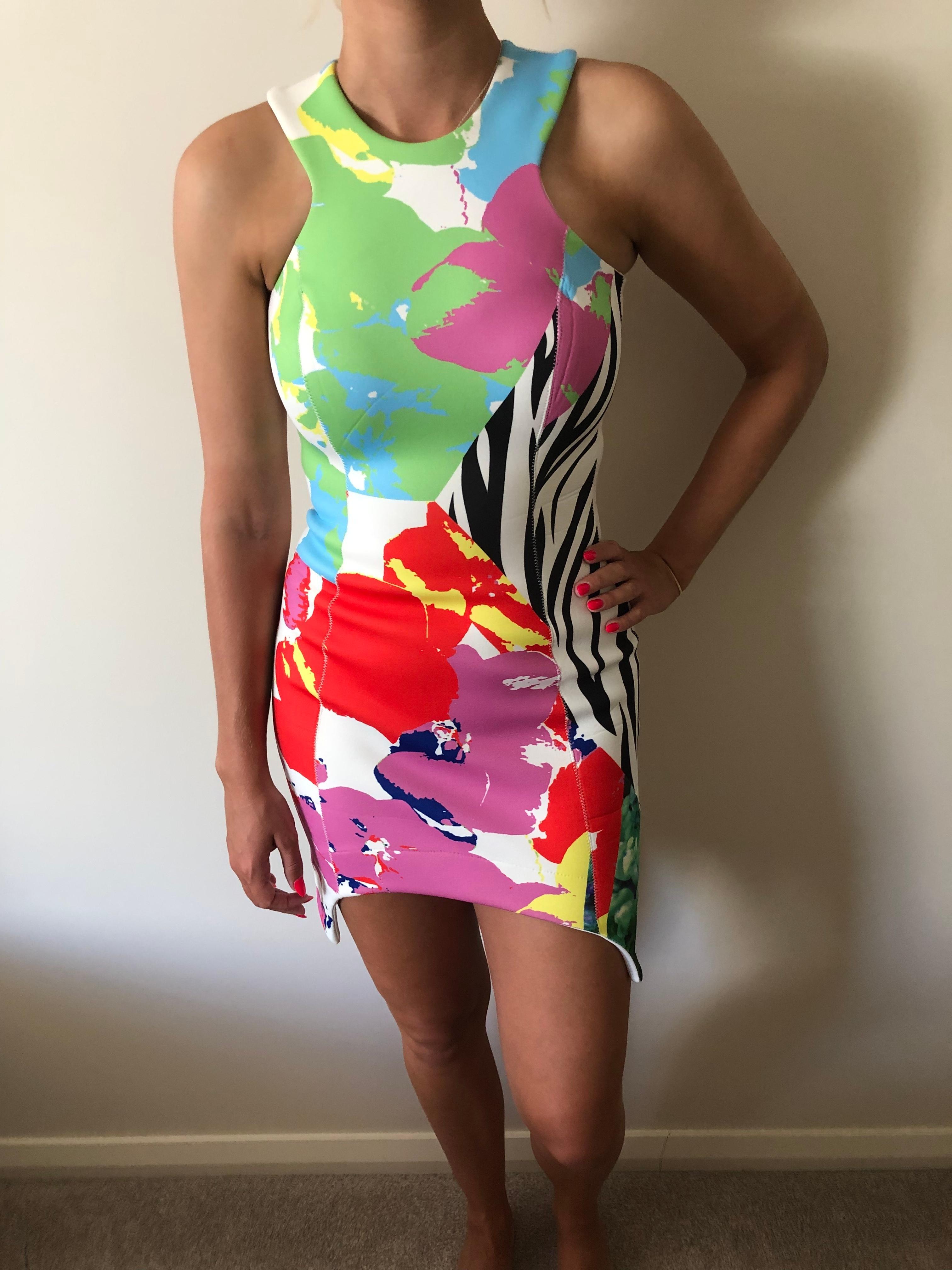 Shakuhachi Printed Neoprene Mini Dress - Image 1