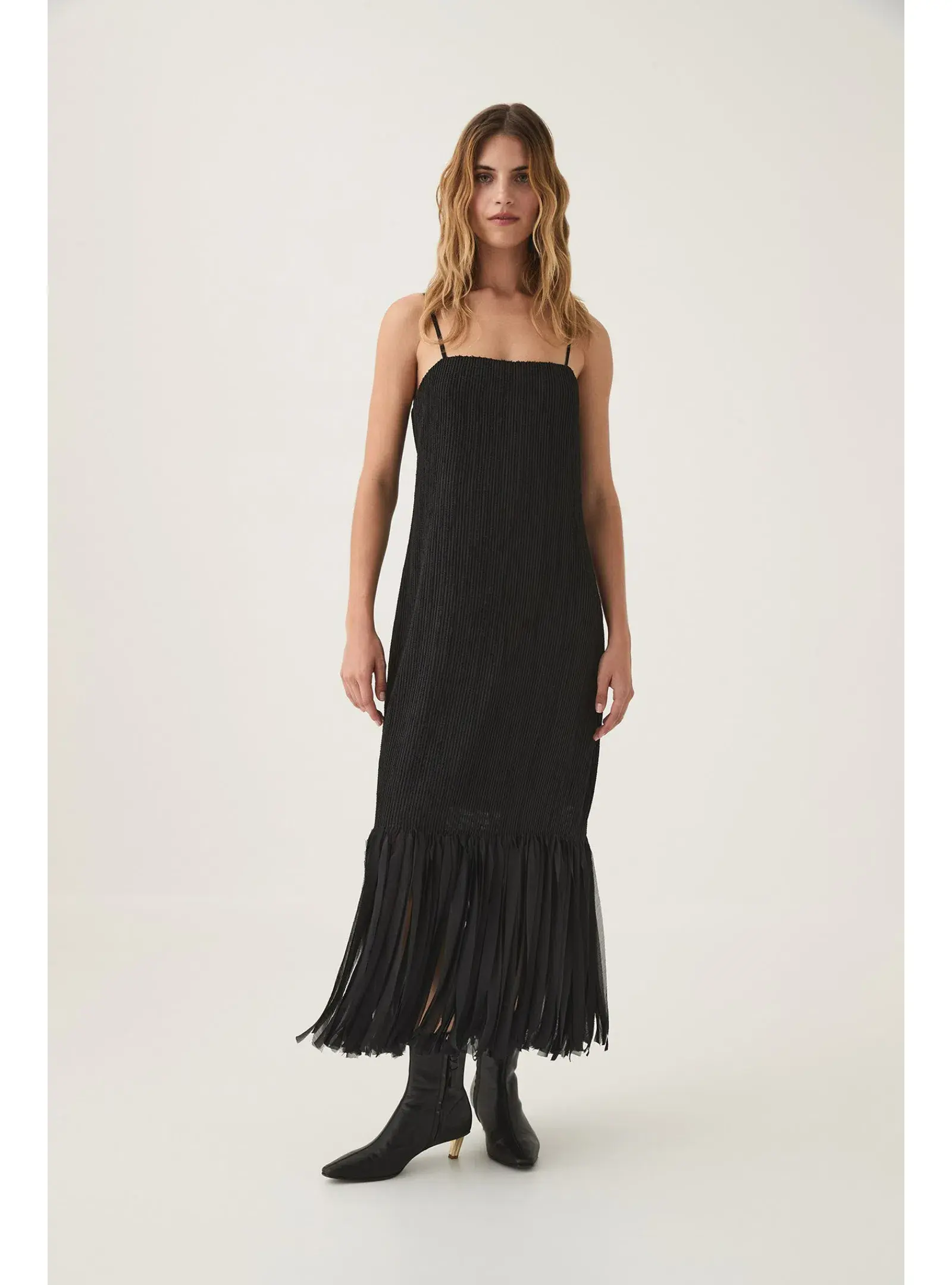Aje Arris Fringed Maxi Dress in Black Size AU 14 - Image 1
