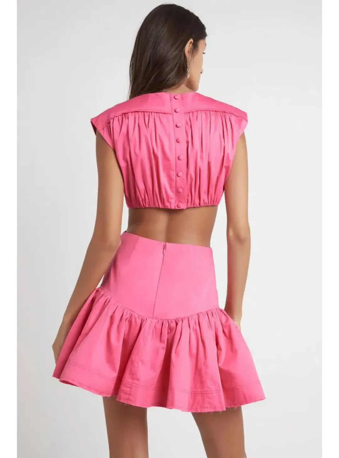 Aje Solstice Cut Out Ring Flip Mini Dress Pink Size AU 8 for rent on The Volte - main image