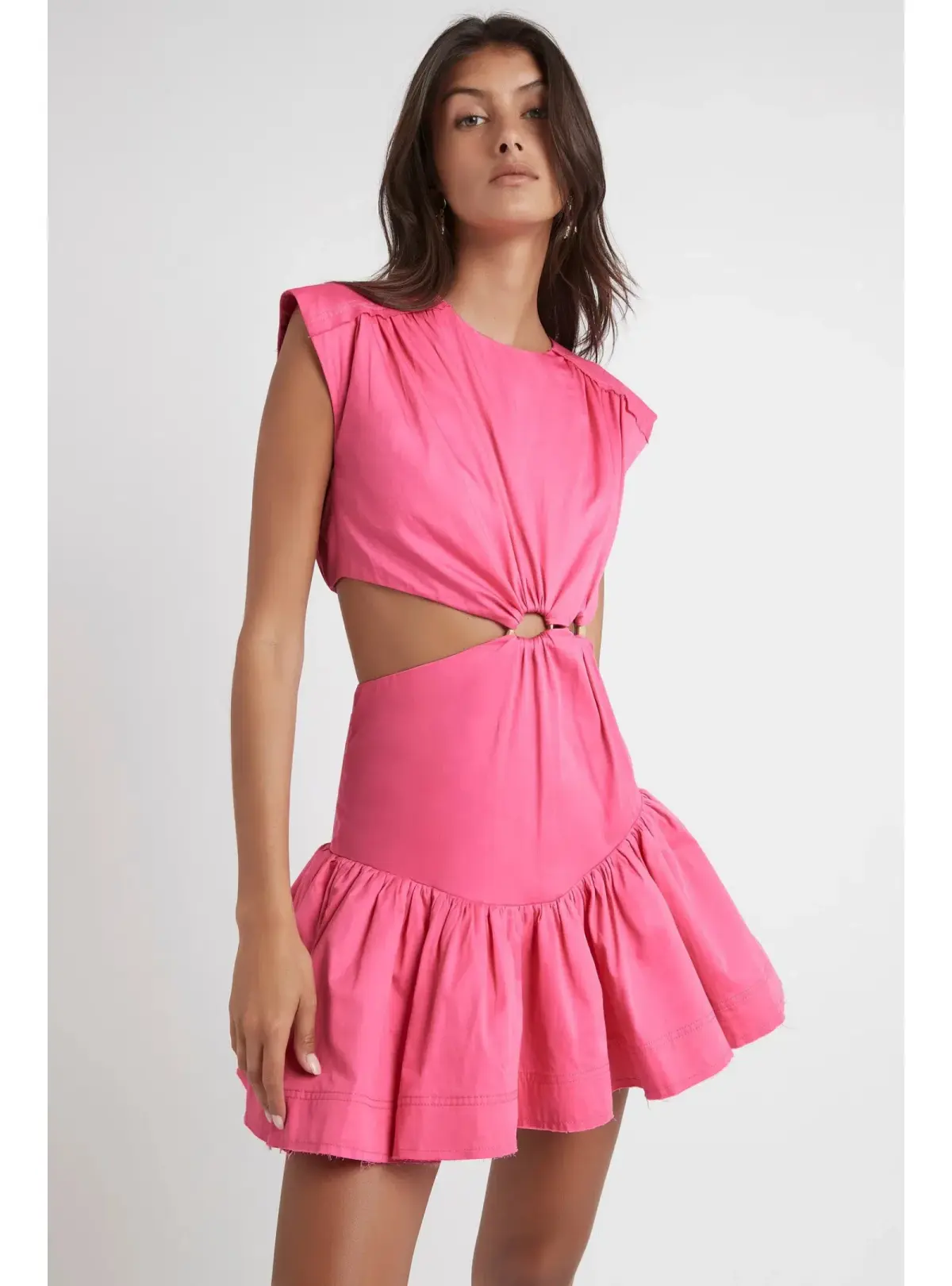 Aje Solstice Cut Out Ring Flip Mini Dress Pink Size AU 8 - Image 2