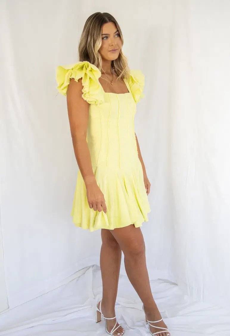 Aje Breathless Frill Sleeve Mini Dress Size AU 10 - Image 2