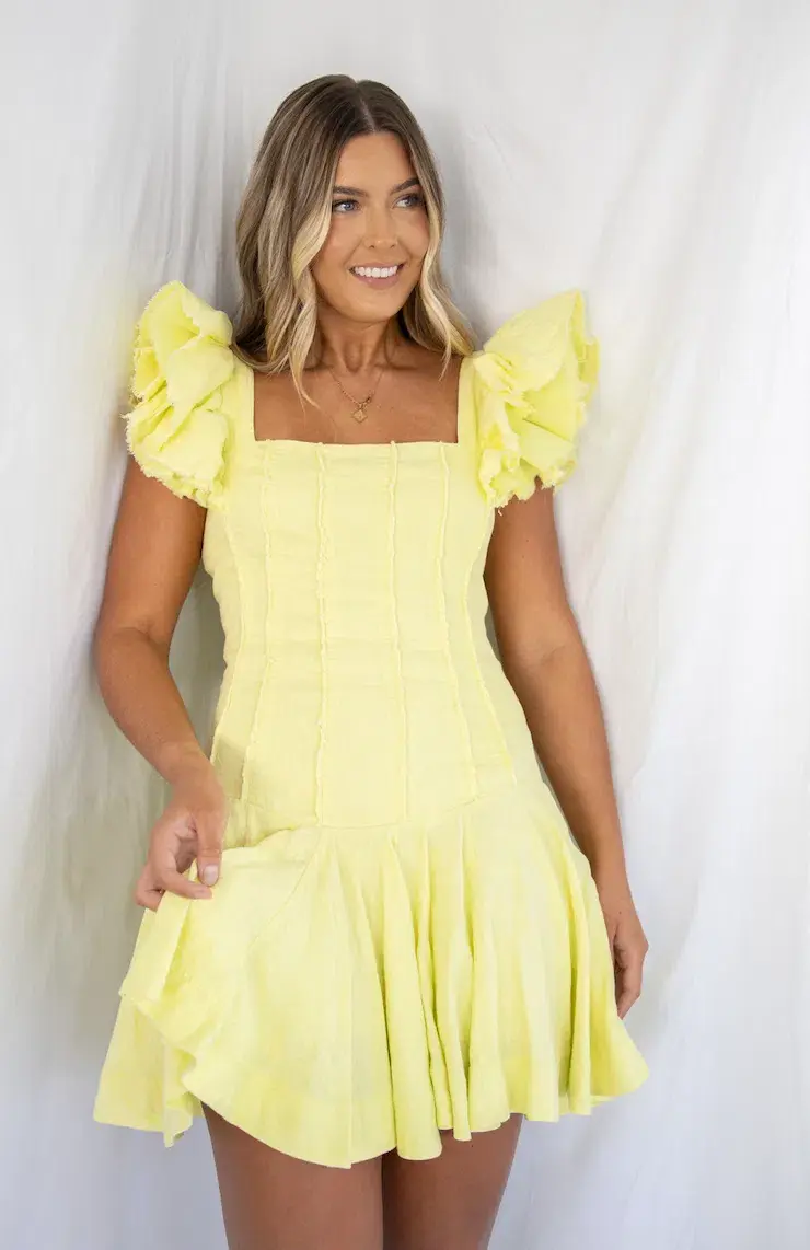 Aje Breathless Frill Sleeve Mini Dress Size AU 10 - Image 1