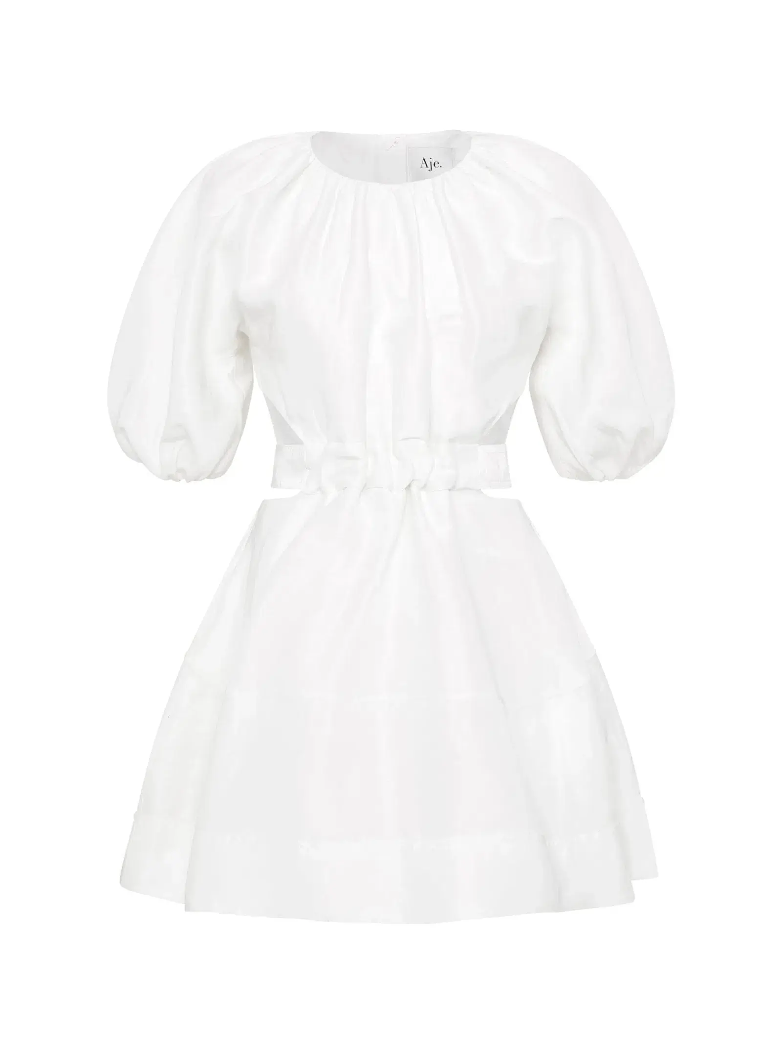 Aje Mimosa Cut Out Mini Dress in Ivory Size AU 6 - Image 7