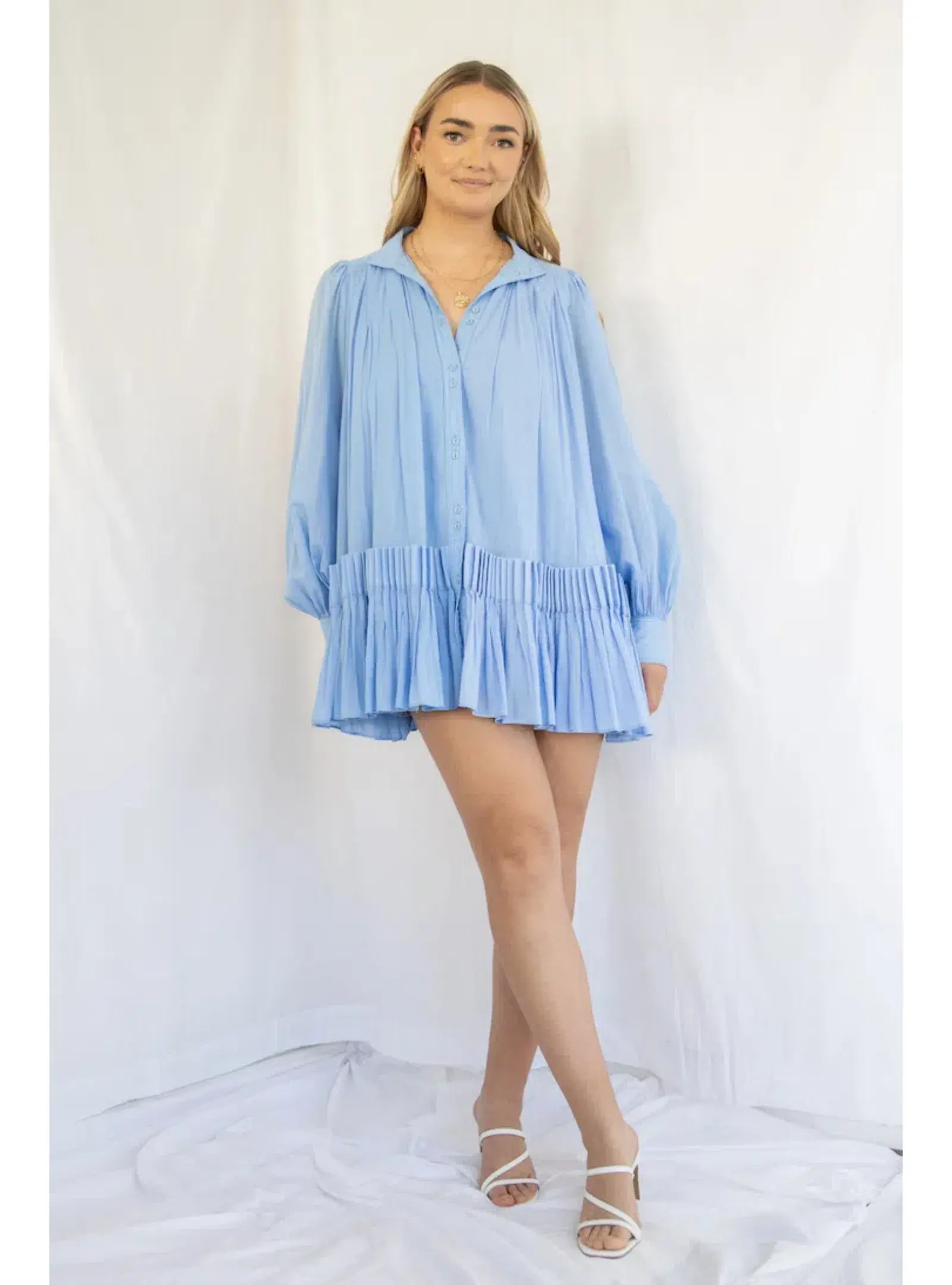 Aje Pavillion Mini Dress in Blue Size AU 8 - Image 1