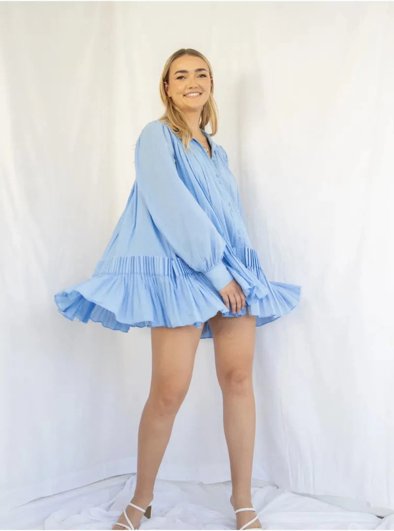 Aje Pavillion Mini Dress in Blue Size AU 8 - Image 3