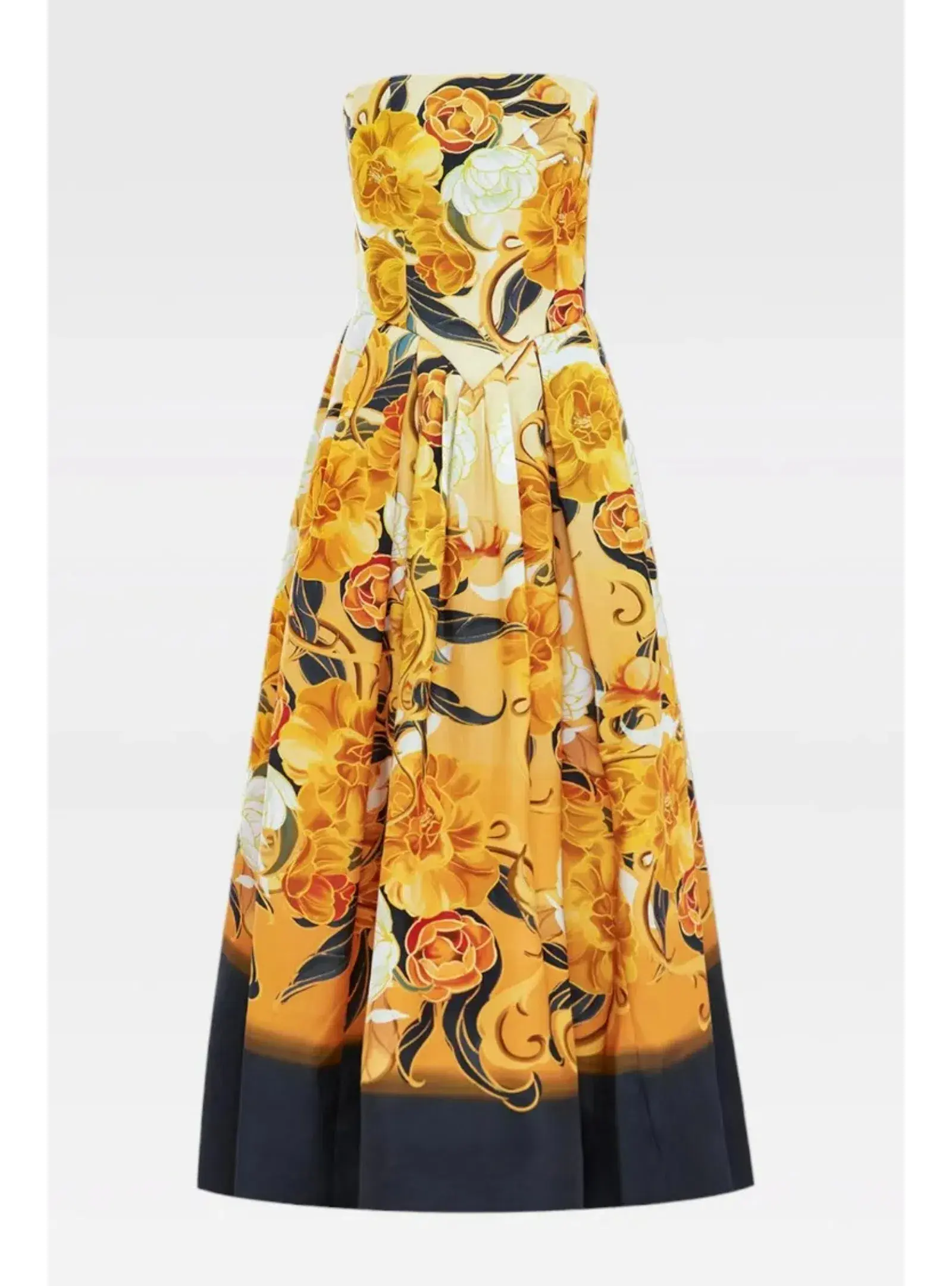 Leo Lin Lynn Bustier Midi Dress Adorn Print in Royal Size AU 10 - Image 1