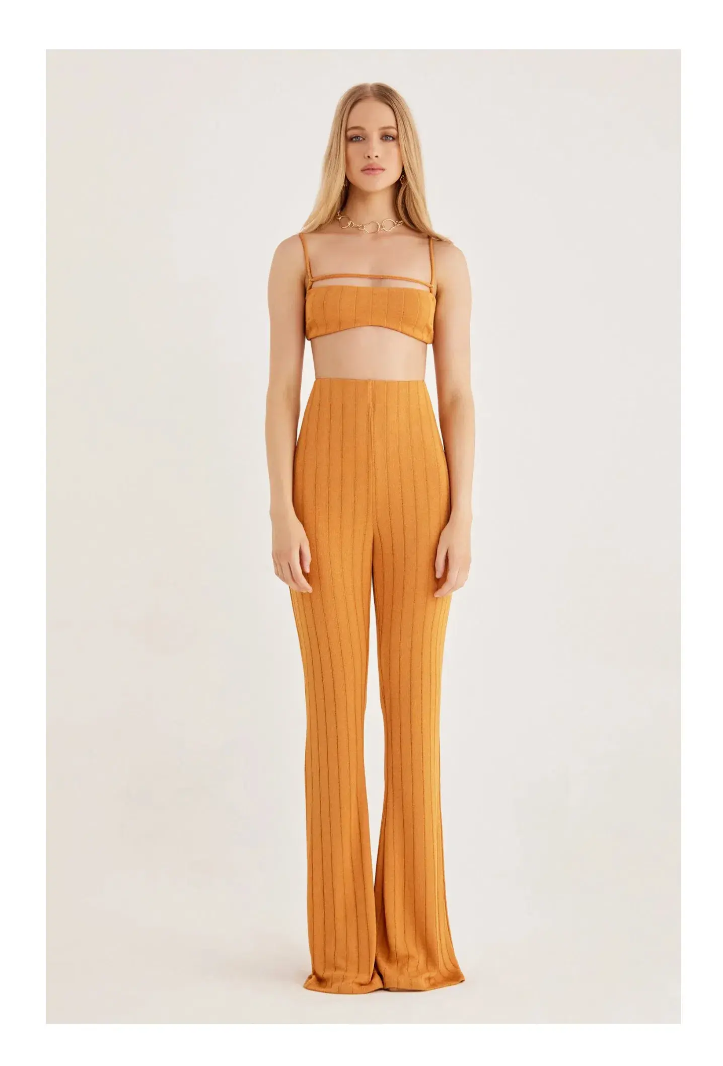 Rumer Matilda Crop & Pants Set Orange Size 8 - Image 1