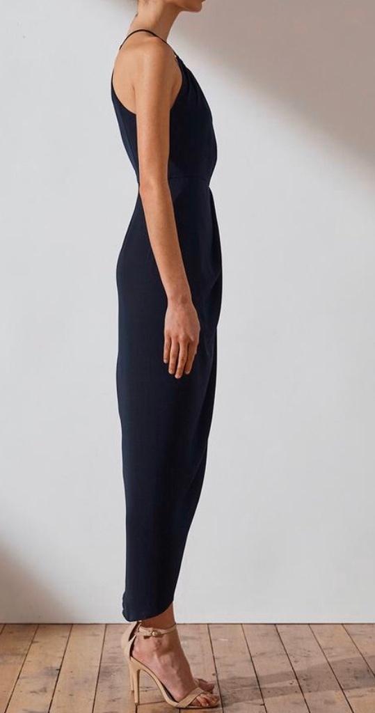 Shona Joy Core High Neck Ruched Dress Navy Size 16 - Image 3