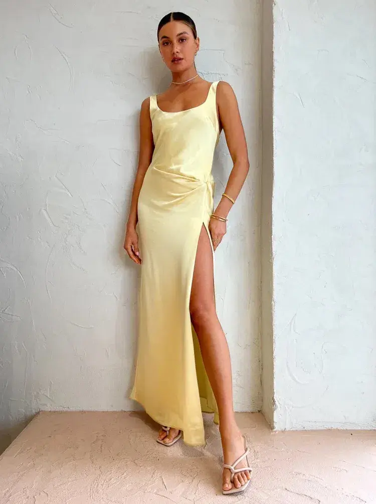 Anna Quan Etta Dress Champagne Lemon Size 8 - Image 7