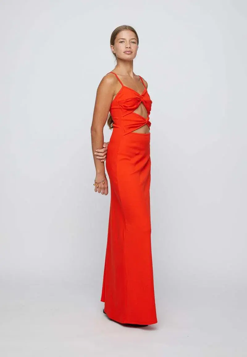 Anna Quan Natalia Maxi Cutout Dress Chili Red Size 8 - Image 3