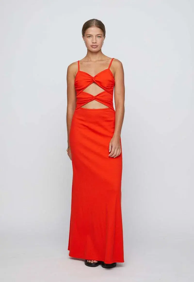 Anna Quan Natalia Maxi Cutout Dress Chili Red Size 8 for rent on The Volte - main image