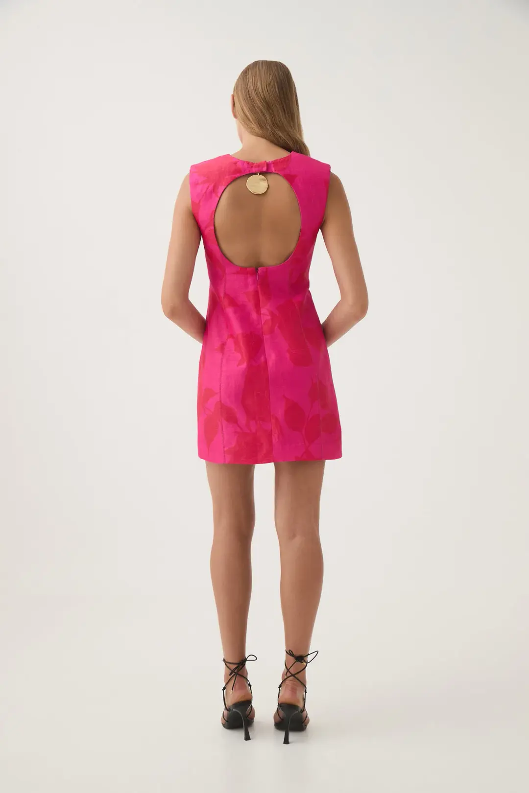 Aje Cove Pendant Mini Dress Pink Red Print Size 16 for rent on The Volte - main image