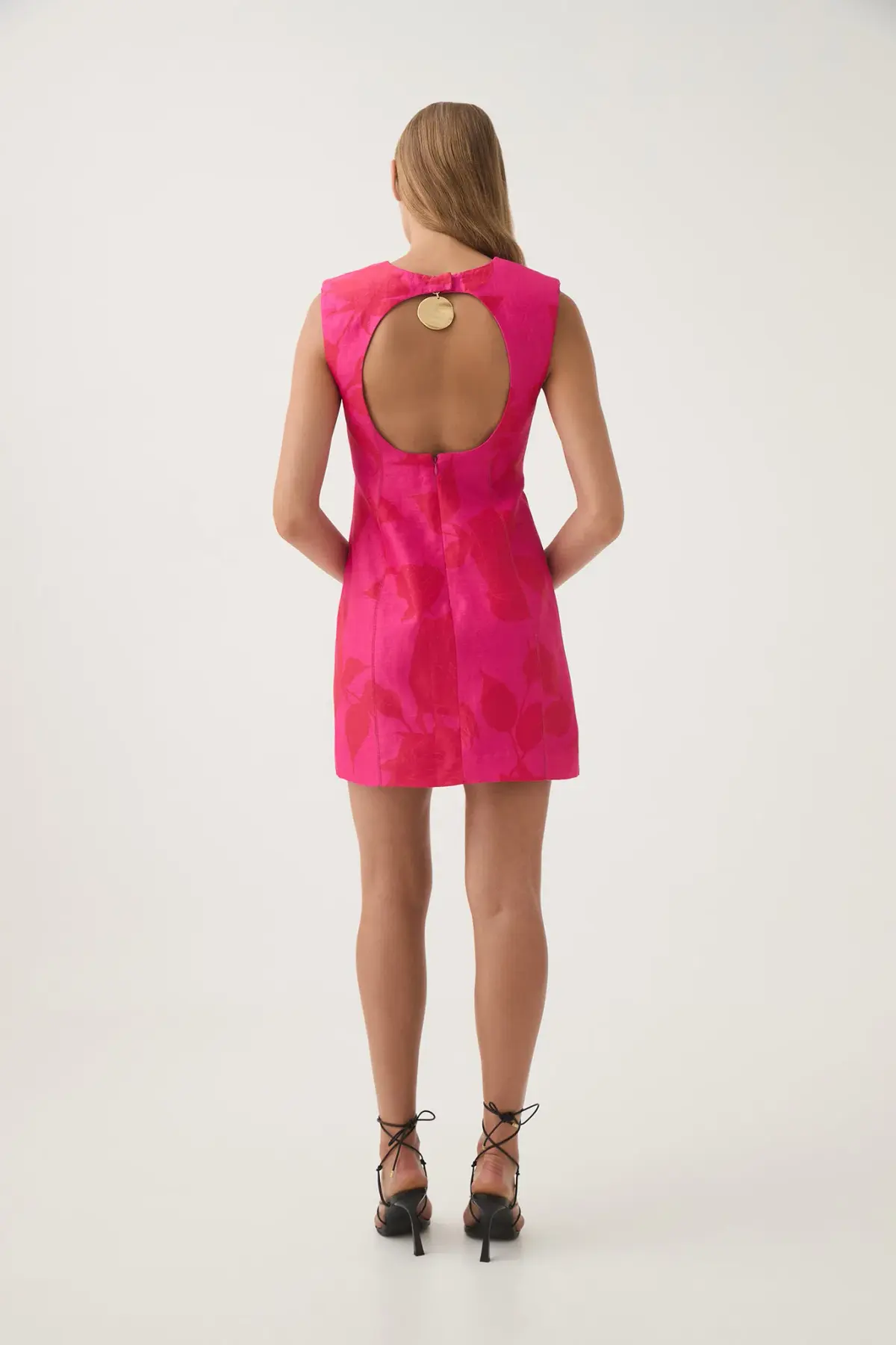 Aje Cove Pendant Mini Dress Pink Red Print Size 16 - Image 2