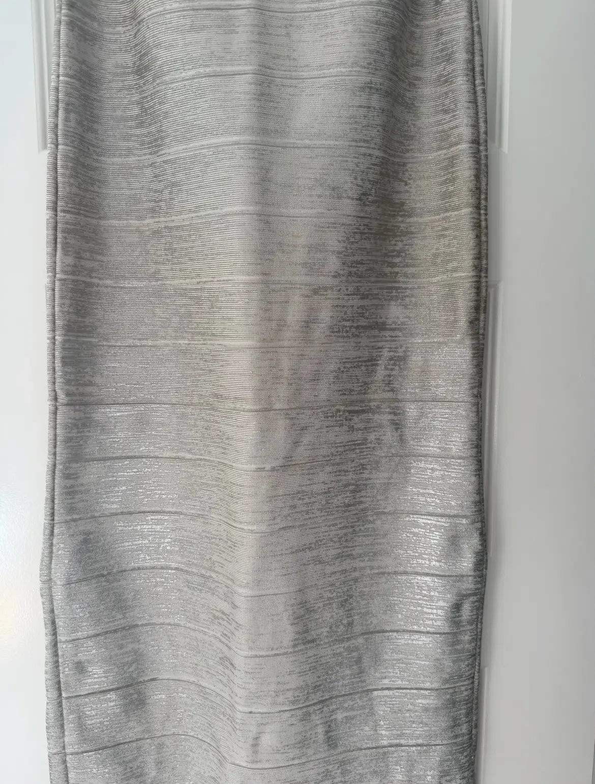 Herve Leger Sweetheart Banded Foil Gown Silver in Size XS/AU 6 - Image 3