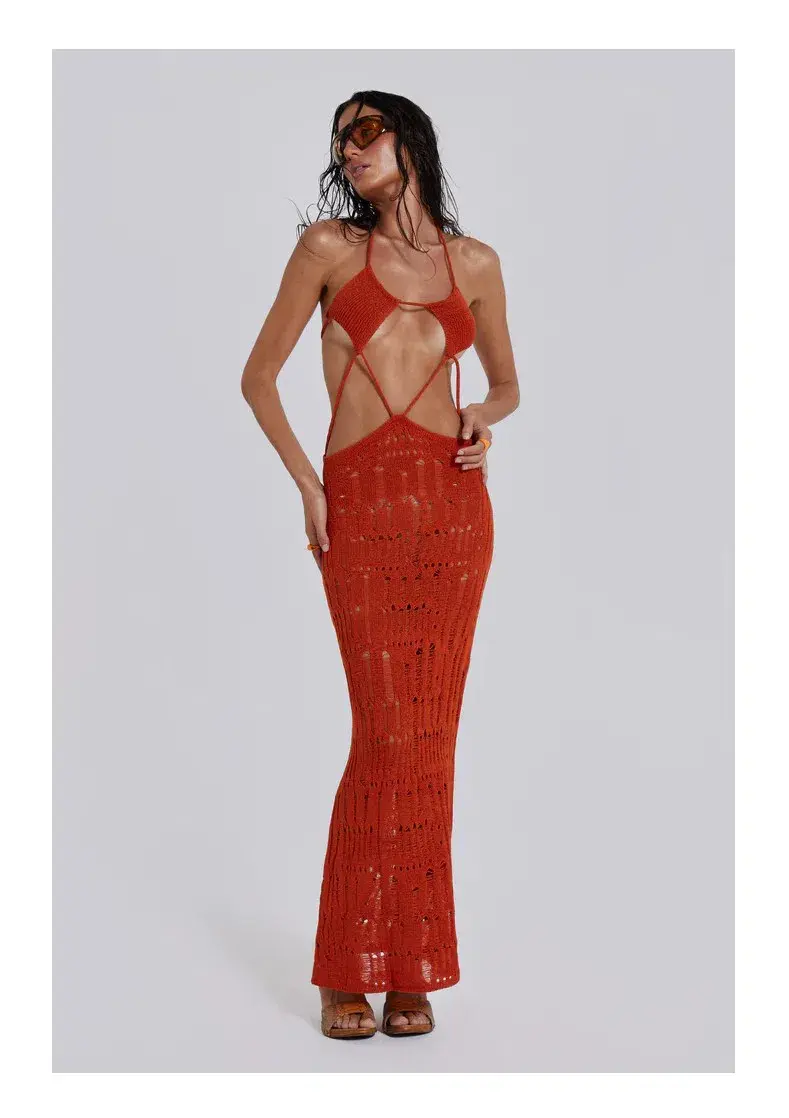 Jaded London Rumba Maxi Dress Orange Size 6 - Image 1