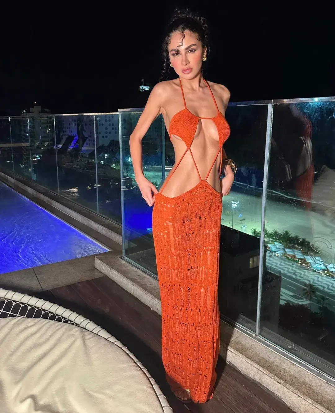 Jaded London Rumba Maxi Dress Orange Size 6 for rent on The Volte - main image