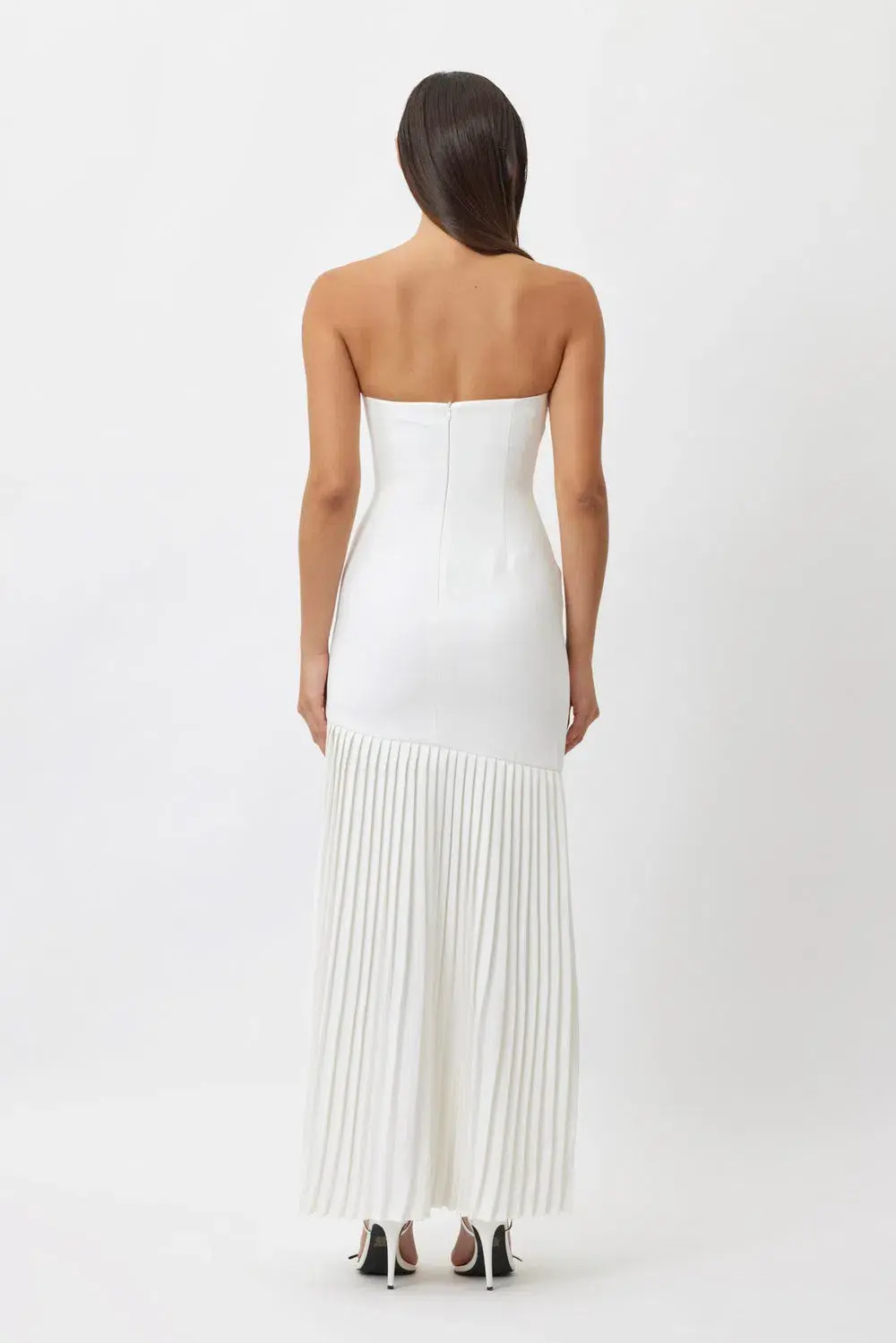 Bianca & Bridgett Mara Pleated Dress White Size 6 for rent on The Volte - main image