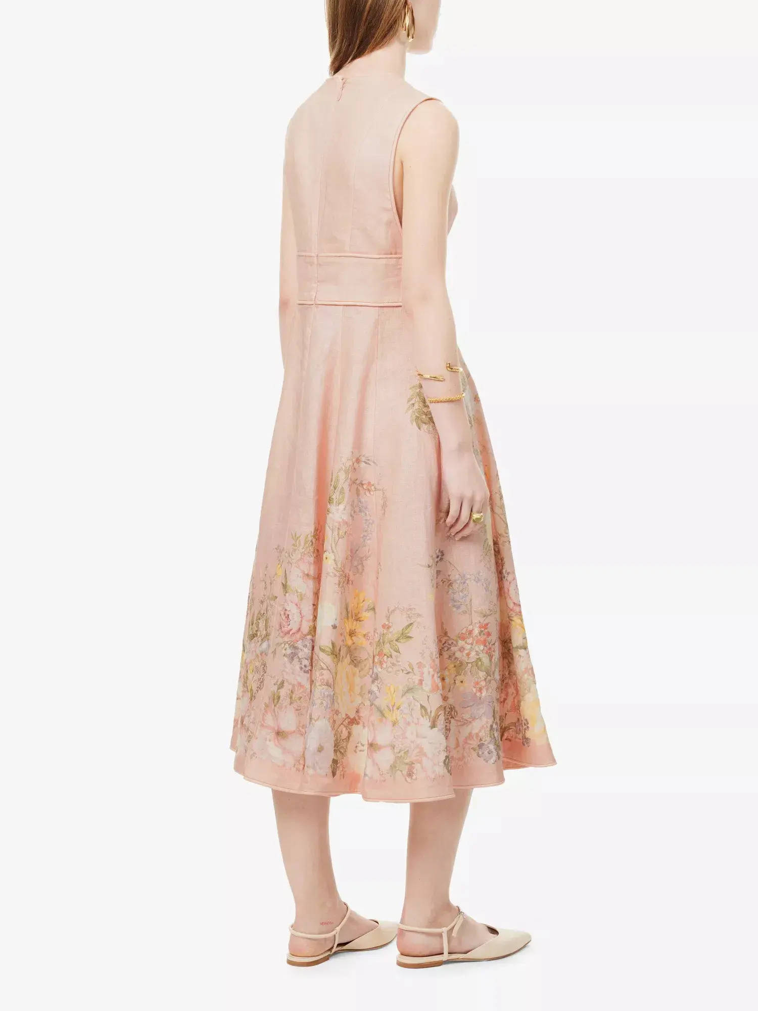 Zimmermann Waverly Plunge Midi Dress in Pink Floral Size 2 (AU 12) - Image 2