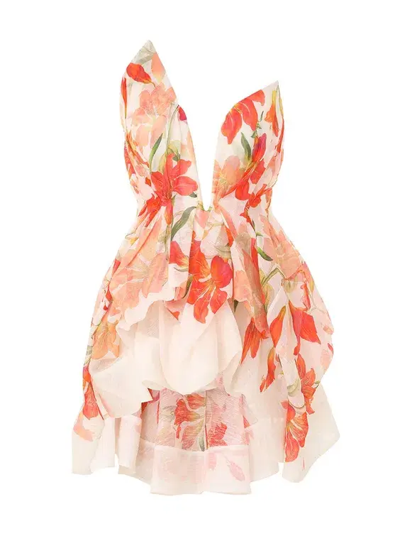 Zimmermann The Tranquillity Draped Bodice in Red Lily Size 2 / AU 12 - Image 3