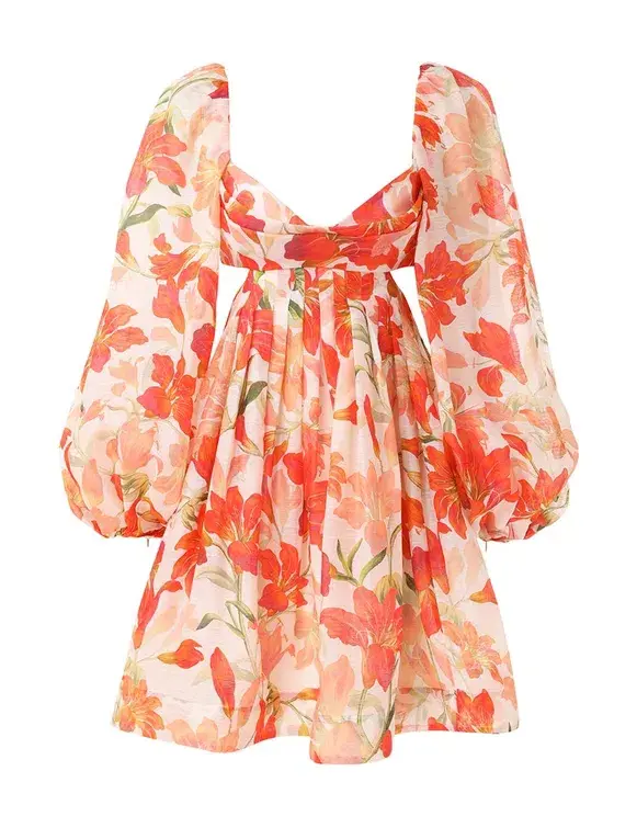 Zimmermann The Tranquillity Bralette Mini Dress in Red Lily Size 1 / AU 10  - Image 3