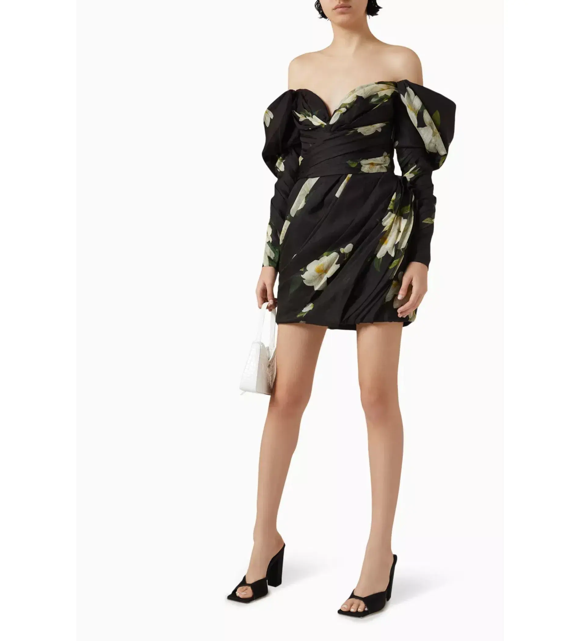 Zimmermann The Harmony Drape Mini Dress in Black Magnolia Size 1 / AU 10  - Image 1