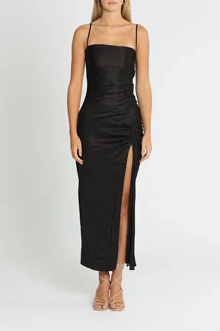 Shona Joy Thalia Midi Dress Black Size 8 - Image 2