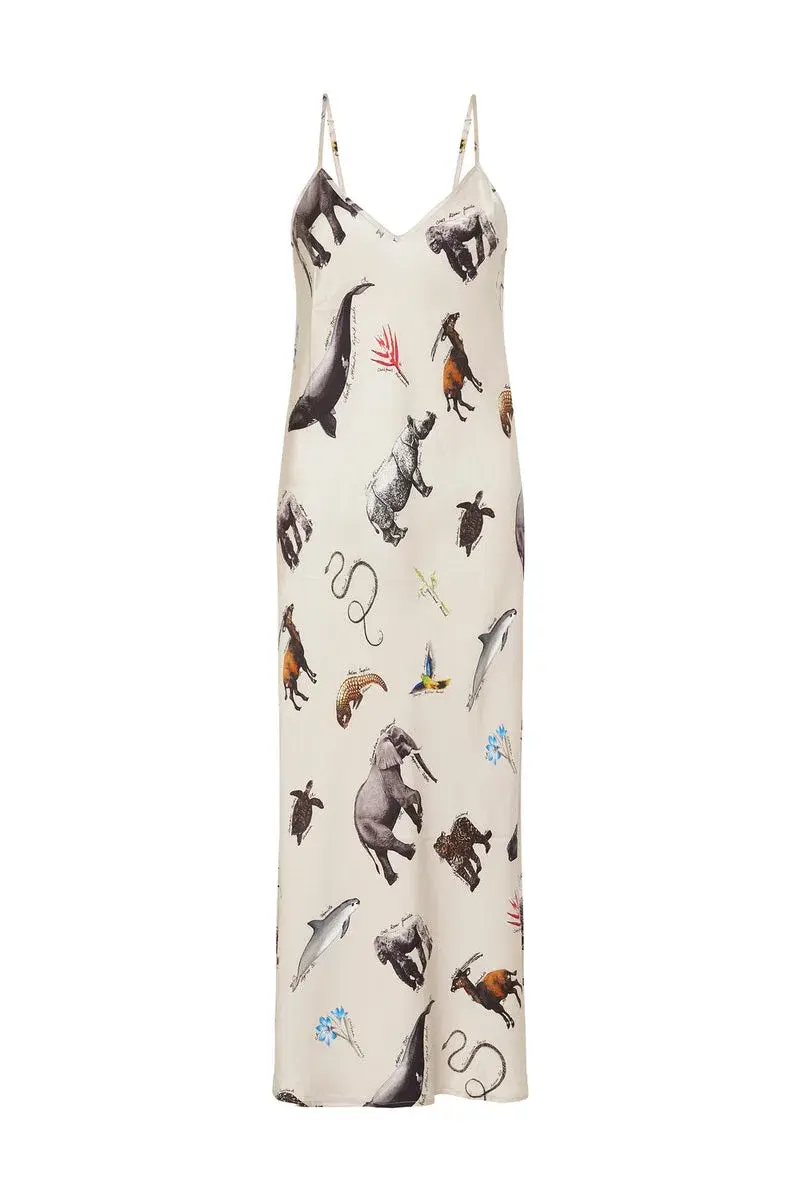 Silk Laundry 90's Slip Dress in Endangered Species Size S / AU 8 - Image 3