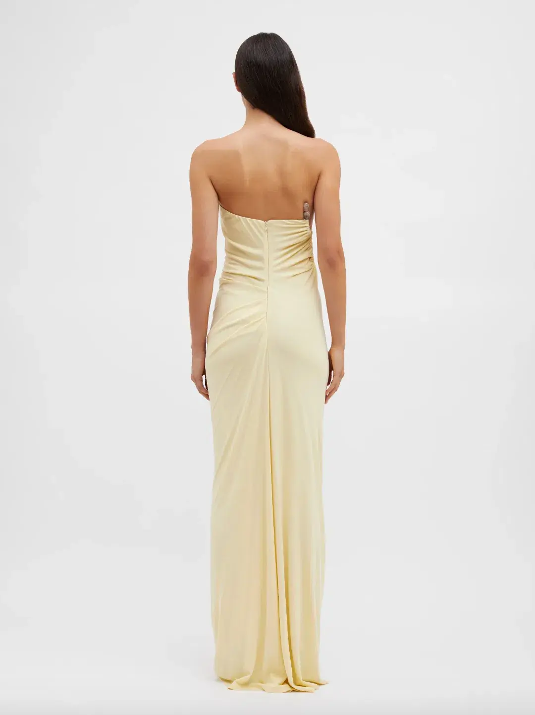 Christopher Esber Odessa Arced Side Strapless Gown Butter Size 6 - Image 3