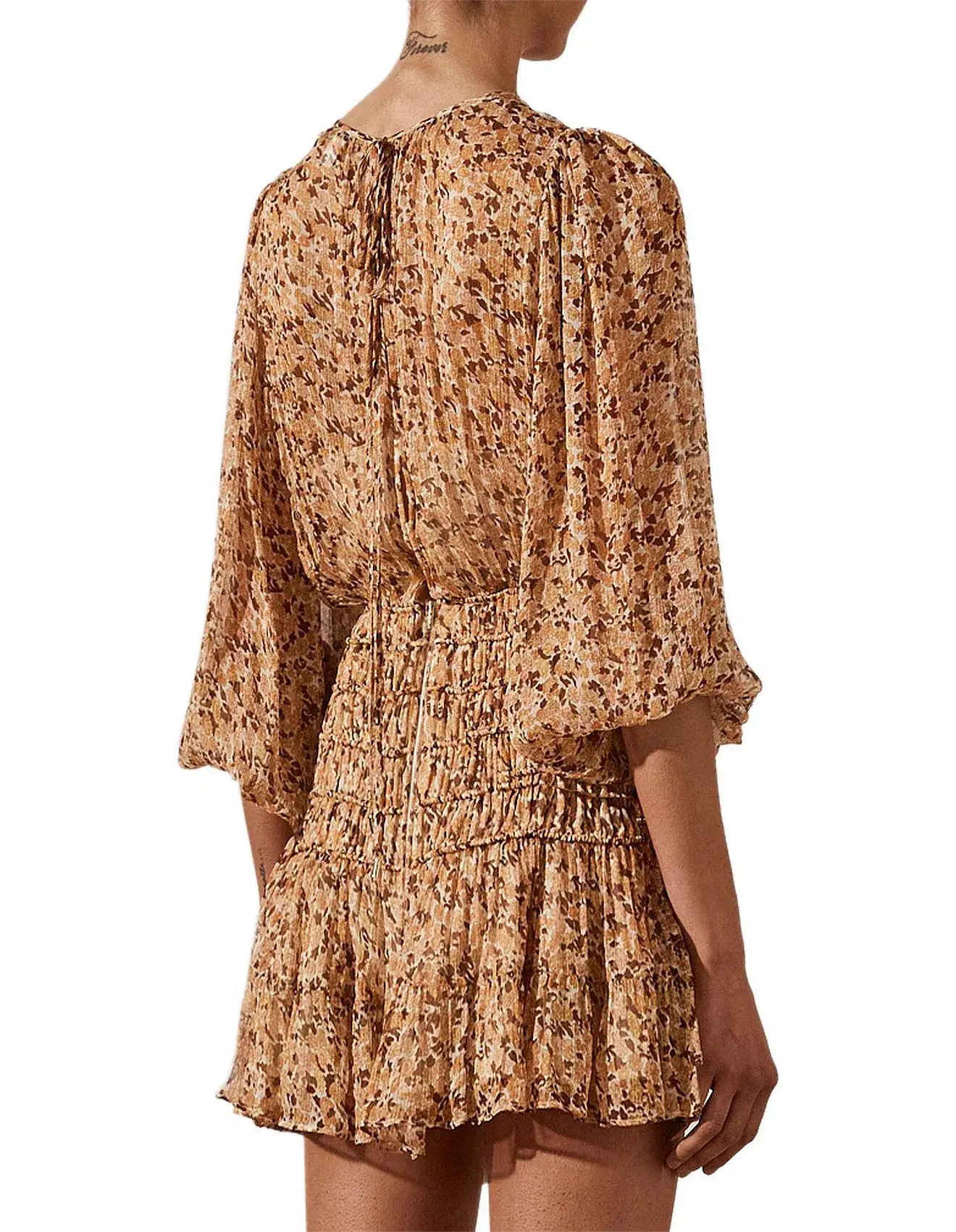Shona Joy Colette Balloon Sleeve Mini Dress Floral Size 8 - Image 5