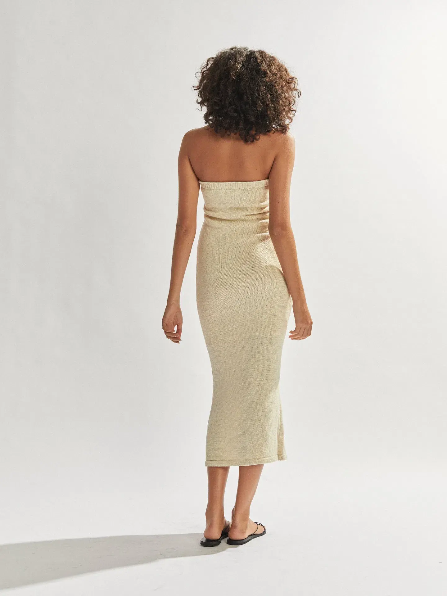One Mile the Label Cora Strapless Maxi Dress Custard Size 8 - Image 2