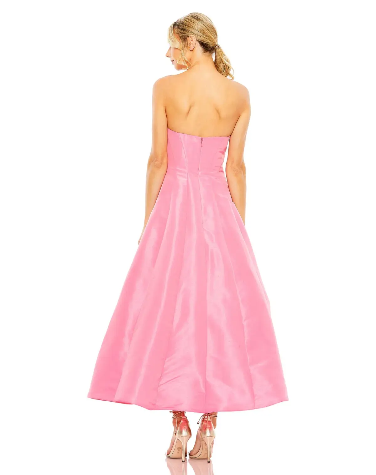 Mac Duggal Strapless Ball Gown With Bow Detail Candy Pink Size 12 - Image 3