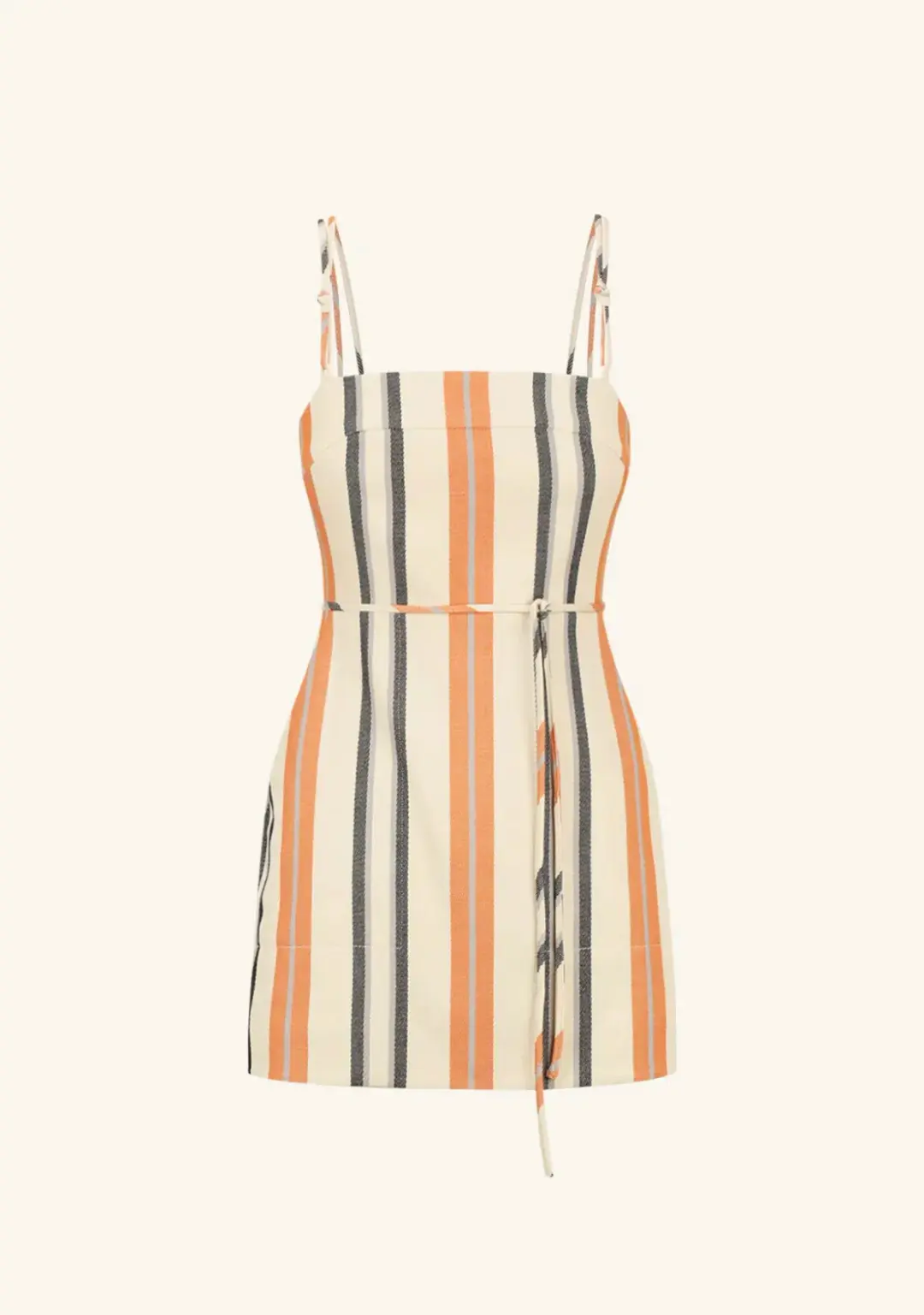 Shona Joy Celia Open Back Knotted Strap Mini Dress Tangerine/Multi Size 12 for rent on The Volte - main image