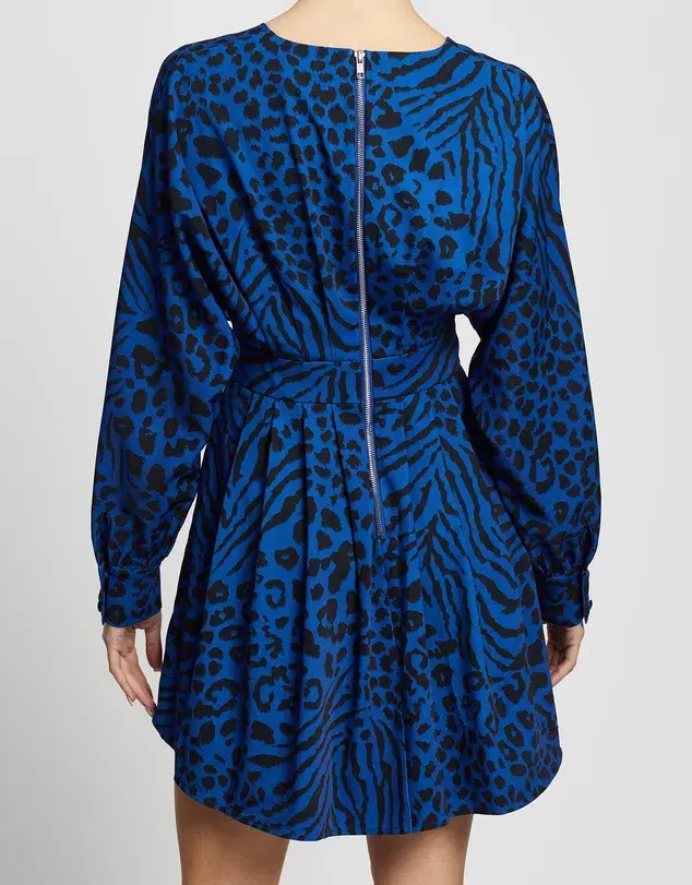 Mossman Wild Thoughts Dress Blue/Print Size 12  for rent on The Volte - main image