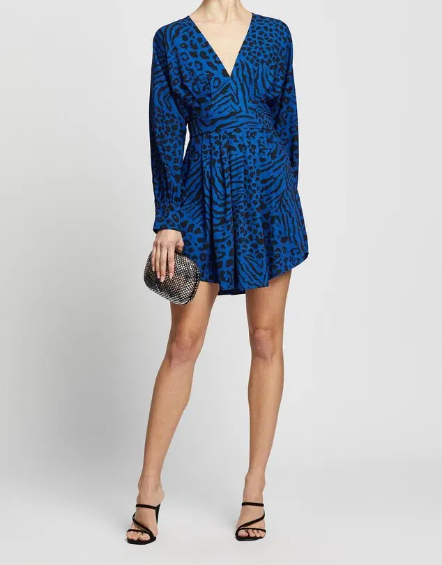 Mossman Wild Thoughts Dress Blue/Print Size 12  for rent on The Volte - main image