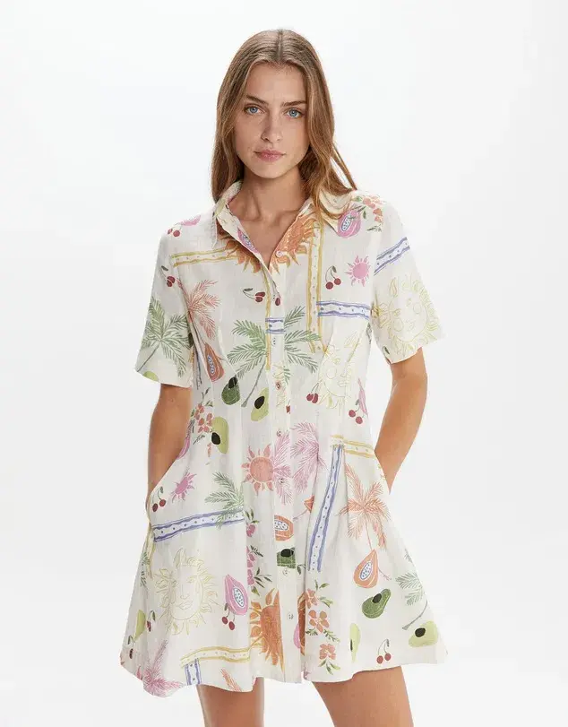 JAG Winona Flaneuse Corset Dress Print Size 14 - Image 6