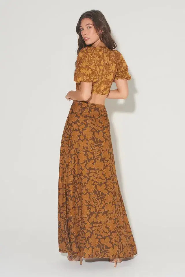  Hansel And Gretel Greer Top And Freya Skirt Set In Gold Leaf Size Xs / Au 6 - Image 5