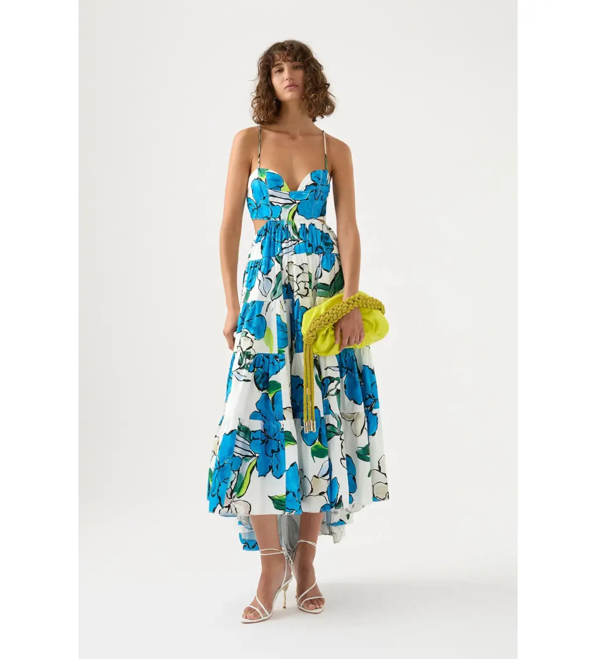Aje Tiered Botanical Maxi Dress Cool Camellia Size 10  - Image 1