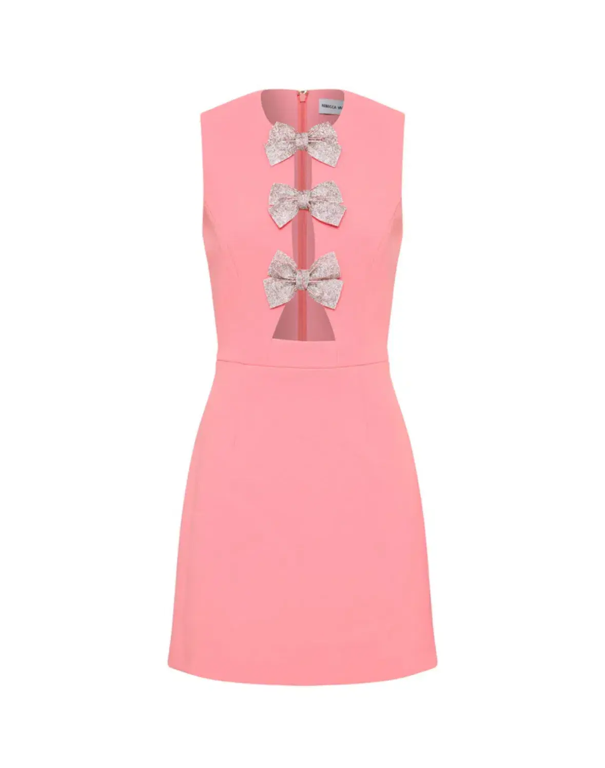 Rebecca Vallance Brittany Bow Mini Dress  Pink Size 14 - Image 4