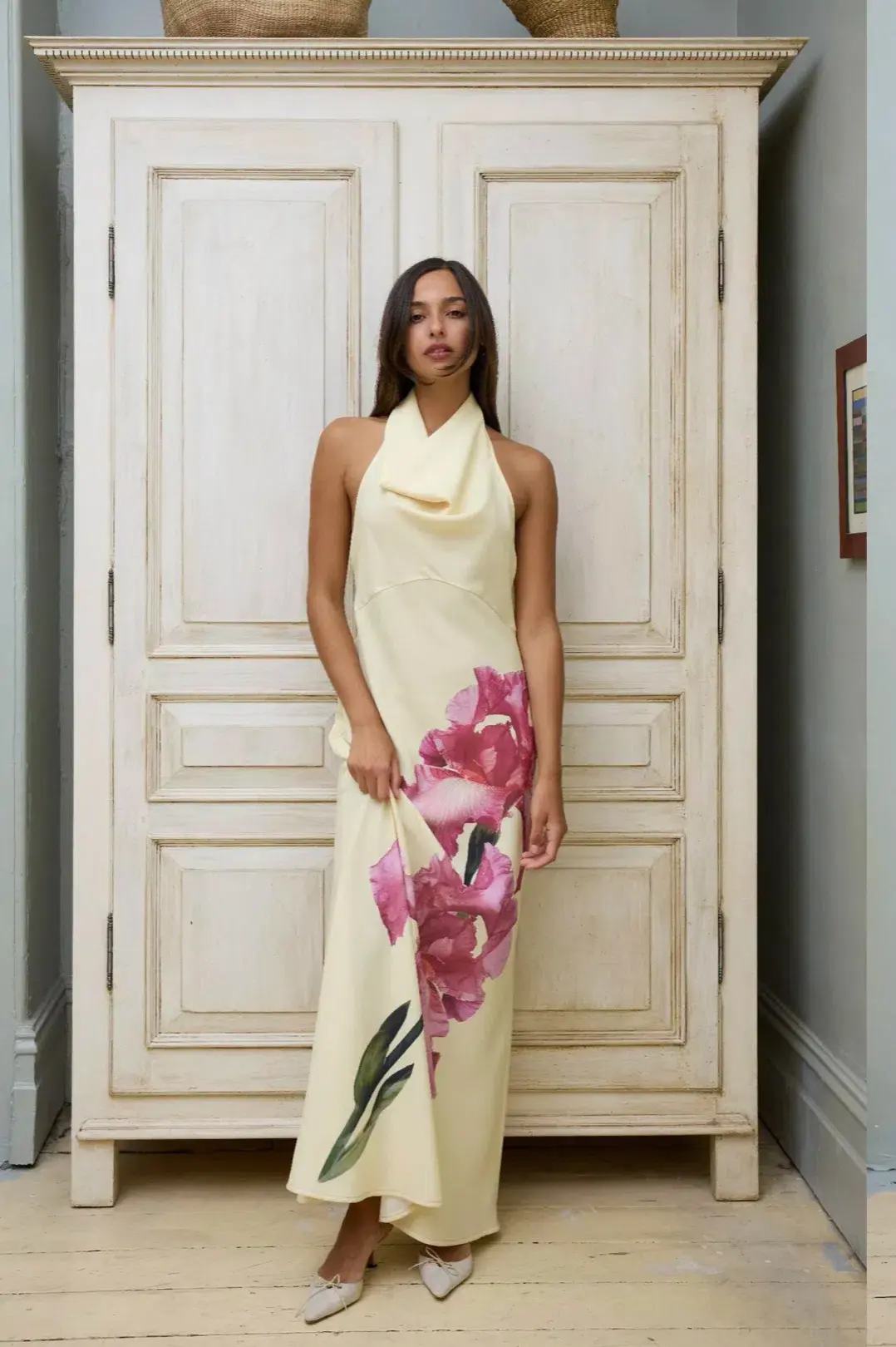 With Harper Lu Cowl Slip Dress Iris Floral Size XS/Au 6 - Image 2