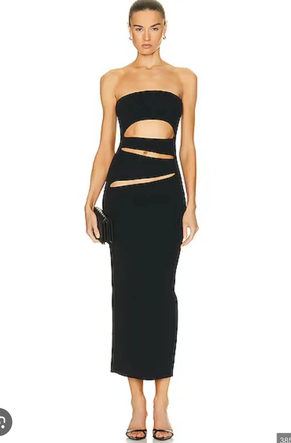 Christopher Esber Slashed Knit Strapless Dress Black Size XXS/Au 4 for rent on The Volte - main image