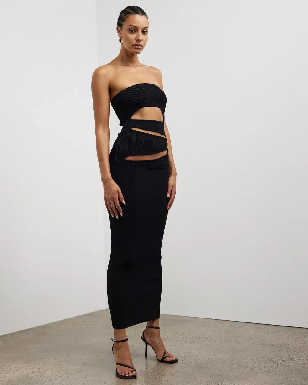 Christopher Esber Slashed Knit Strapless Dress Black Size XXS/Au 4 - Image 1