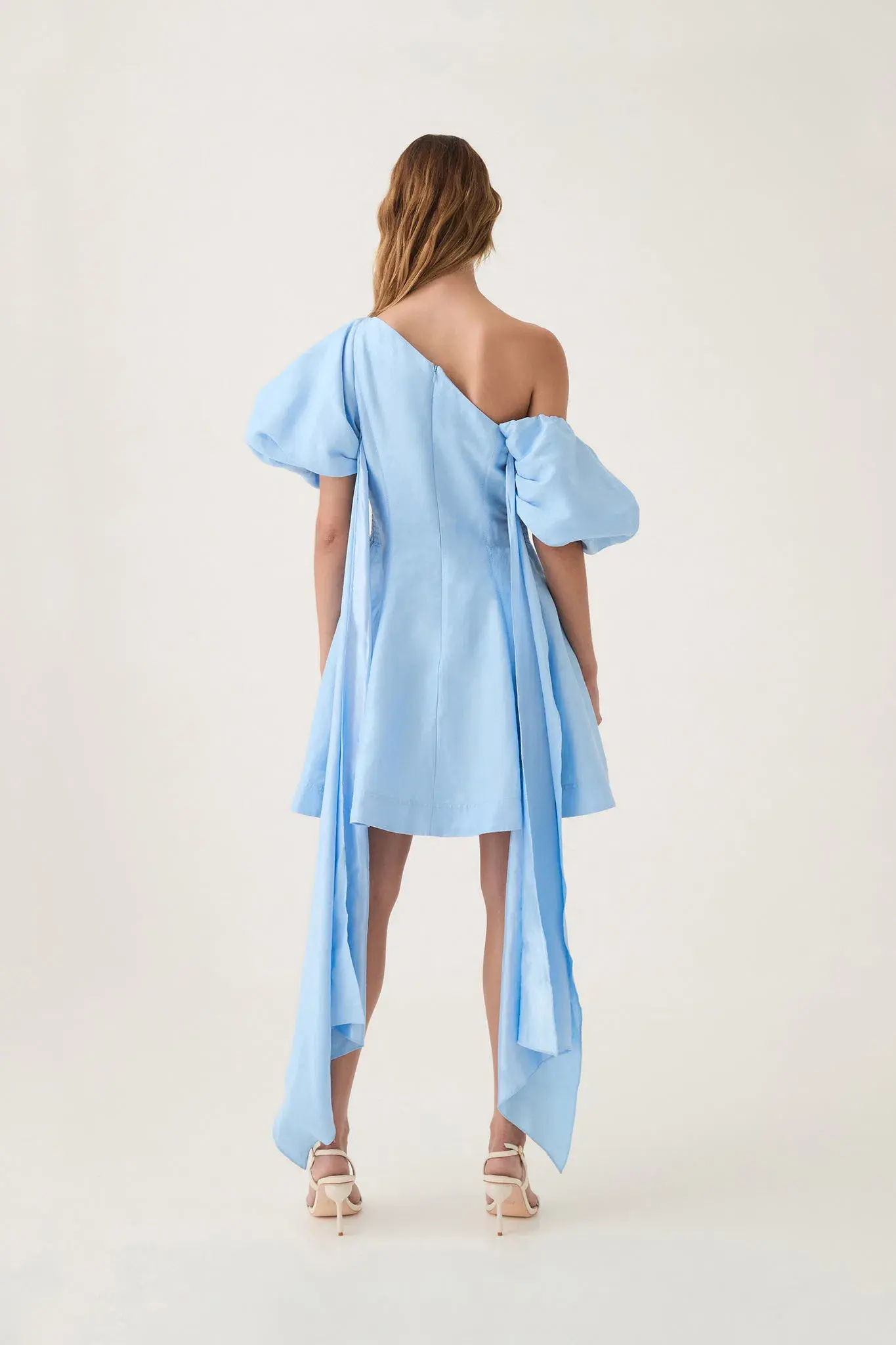 Aje Arista Tulip Sleeve Mini Dress Powder Blue Size 14 - Image 3